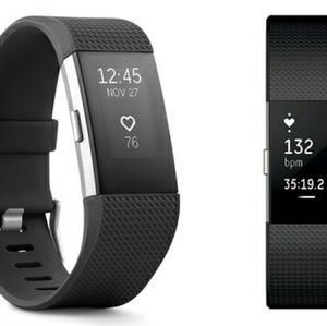 Fitbit Charge 2 (with 2nd band in Brown leather).